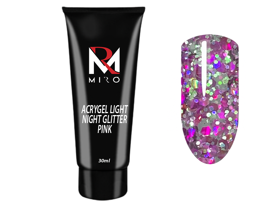 Acrygel light night glitter pink 30ml